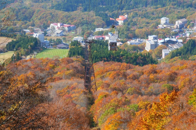 山形蔵王の紅葉とロープウェイ