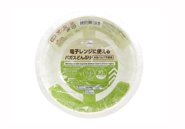 ダイソー　電子レンジに使えるバガスどんぶり