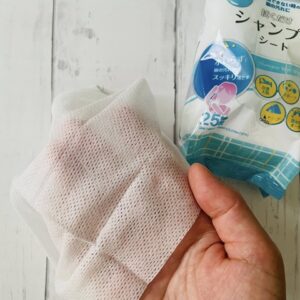 ダイソーのシャンプーシートでサッと頭皮ケア！防災グッズにも◎