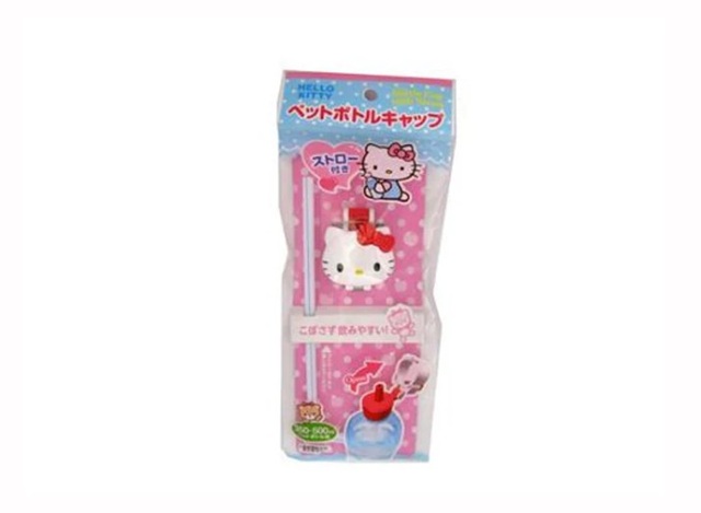 ダイソー　ペットボトルキャップキティストロー付