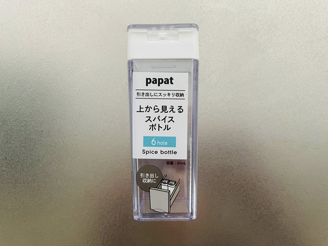 セリア　上から見えるスパイスボトル　パッケージ