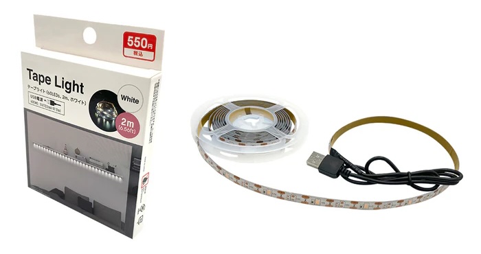 テープライト（６０ＬＥＤｓ、ホワイト）　550円（税込）