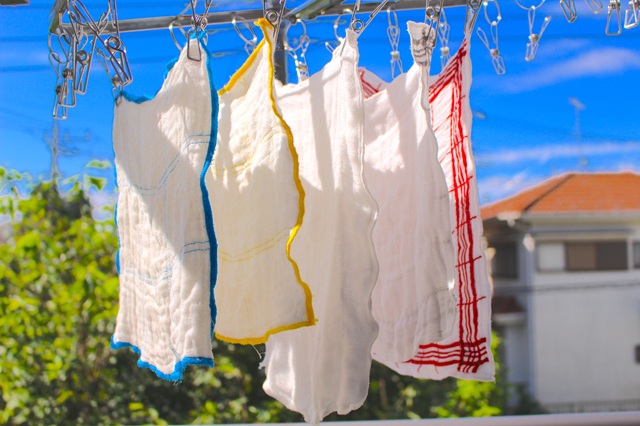 ふきん洗い方　ふきんを干す