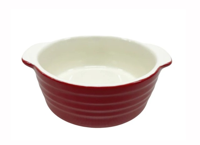 ダイソー グラタン皿 ラウンドグラタン皿(フレンチ風、シェード、レッド)