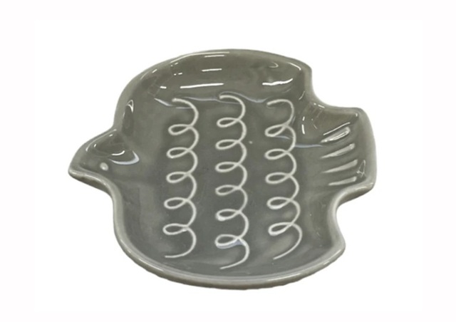 ダイソー 豆皿(とり、グレー)