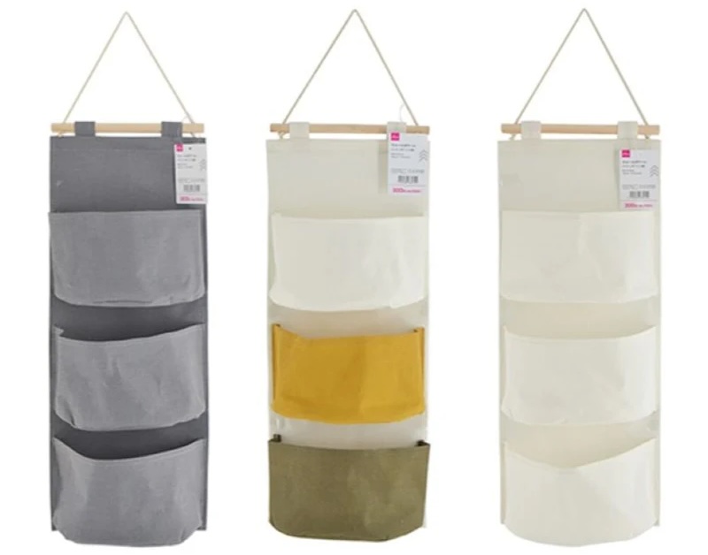 ウォールポケット(ウッド、ポケット3個)