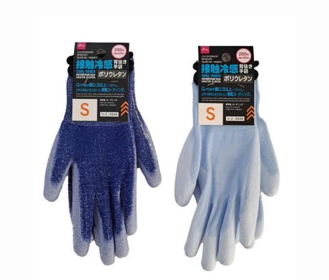 ダイソー 接触冷感背抜き手袋(ポリウレタン、S)