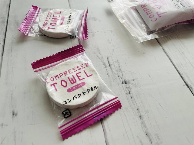 圧縮タオル（ラージサイズ、６枚）　個包装